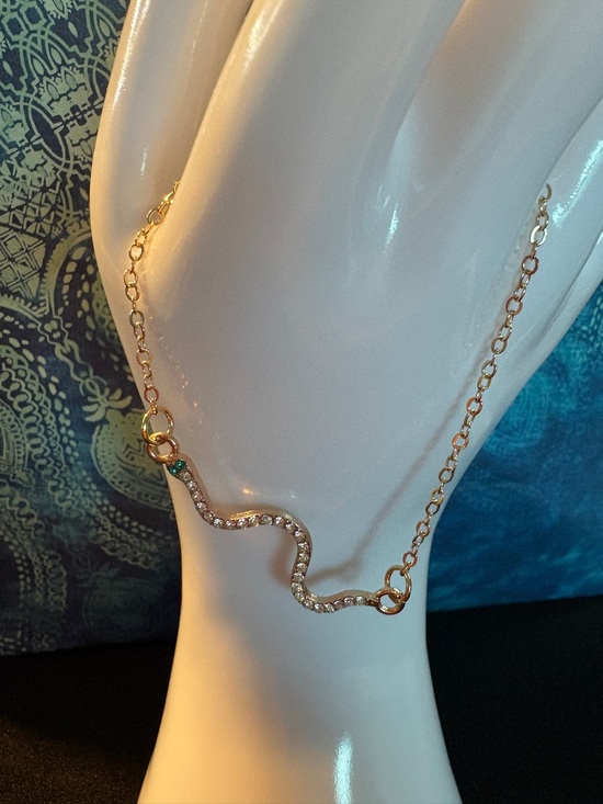 Jewelry - Gold-Tone Snake Crystal Pendant Bracelet - Women Jewelry